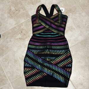 Multicolor Striped Bodycon Dress